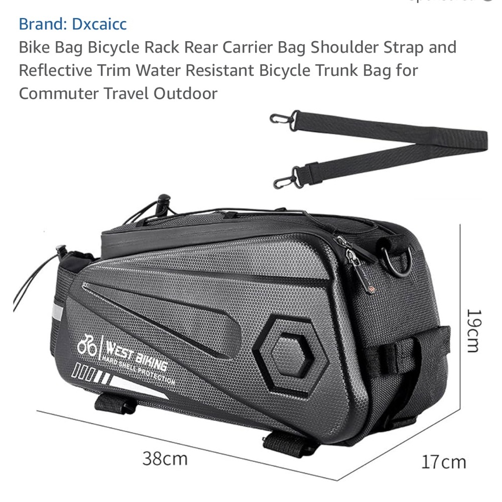Black Bicycle Rack Bag - Picture 12 of 16
